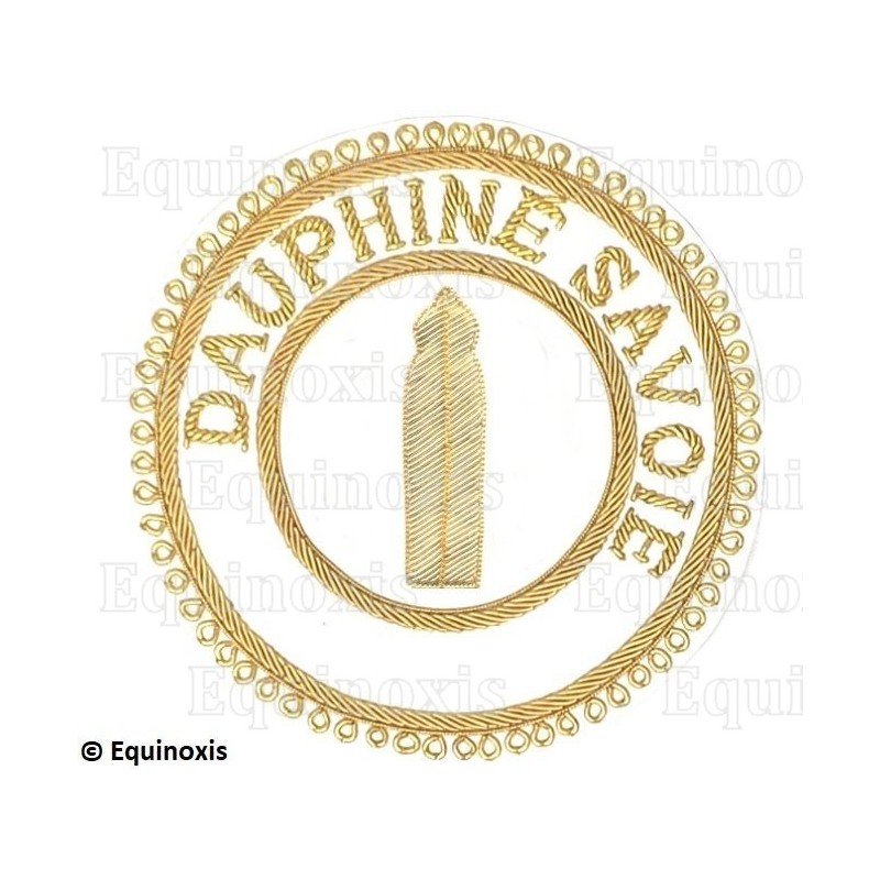 Badge / Macaron GLNF – Grande tenue provinciale – Deuxième Grand Surveillant – Dauphiné Savoie – Brodé main